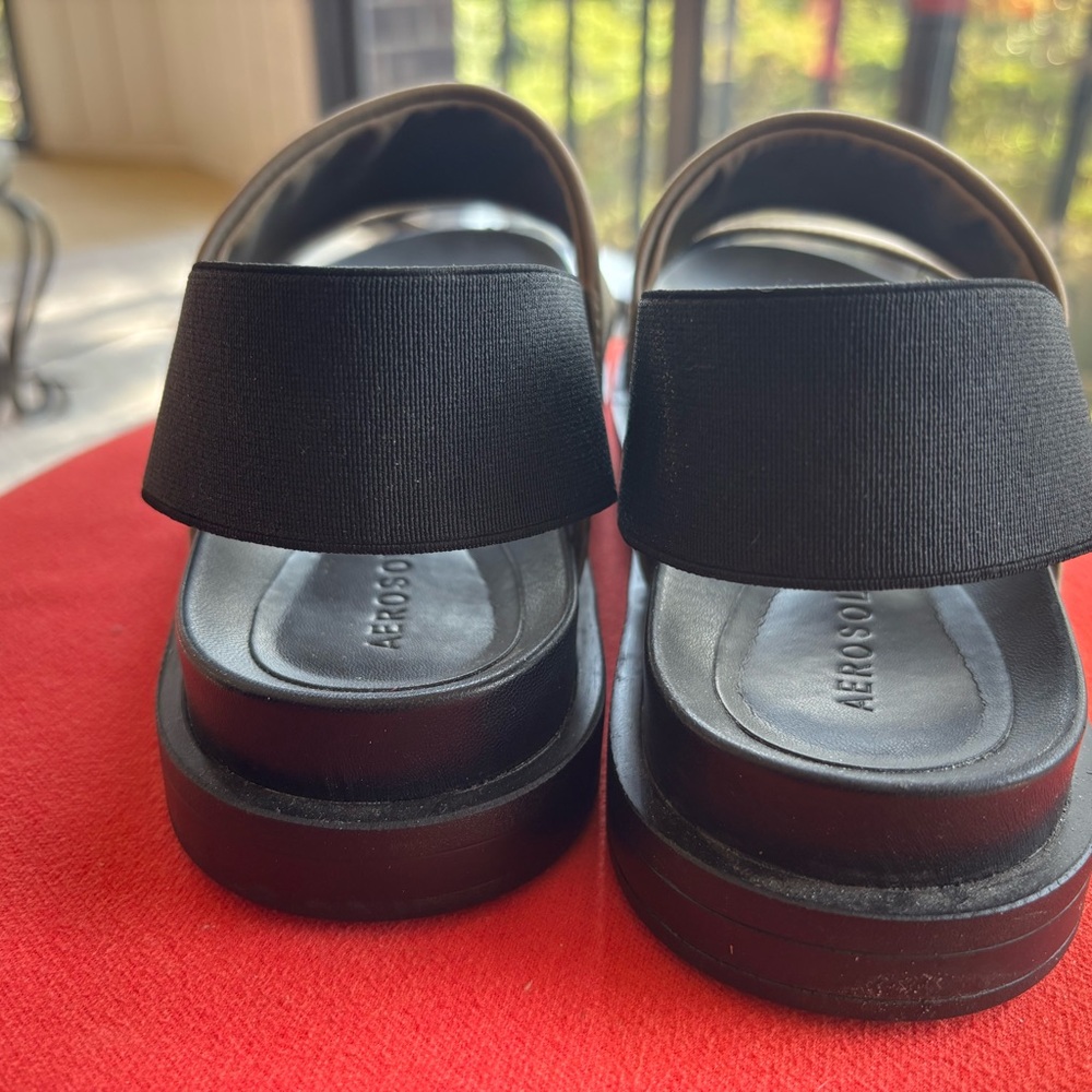 Strappy Black and Tan Aerosoles Sandals - Picture 4 of 5